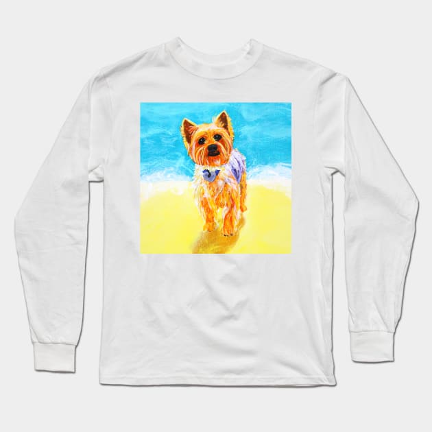 Guiness the Yorkie Long Sleeve T-Shirt by AmandaAAnthony